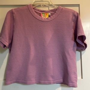 Big Bud Press Purple Ribbed Crop tee size S